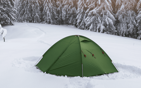 tent in bad weather