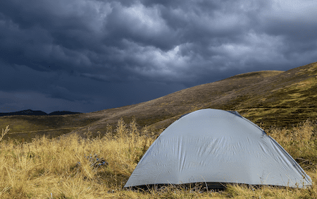 drying tent in rainy day
