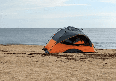 tent in sand